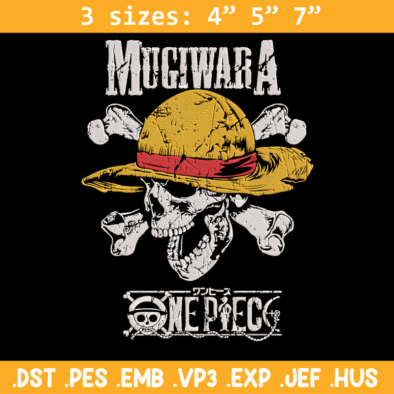 Mugiwara Embroidery Design,One piece Embroidery, Embroidery File, Anime Embroidery, Anime shirt, Digital download.jpg