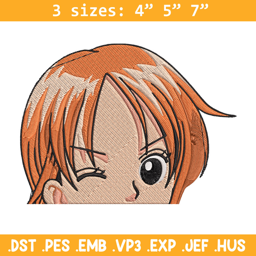 Nami Peeker Embroidery Design, One piece Embroidery, Embroidery File, Anime Embroidery, Anime shirt, Digital download.jpg