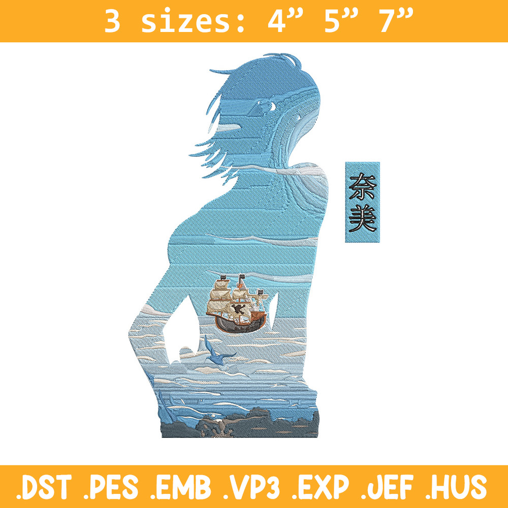 Nami poster Embroidery Design, One piece Embroidery, Embroidery File, Anime Embroidery, Anime shirt, Digital download.jpg
