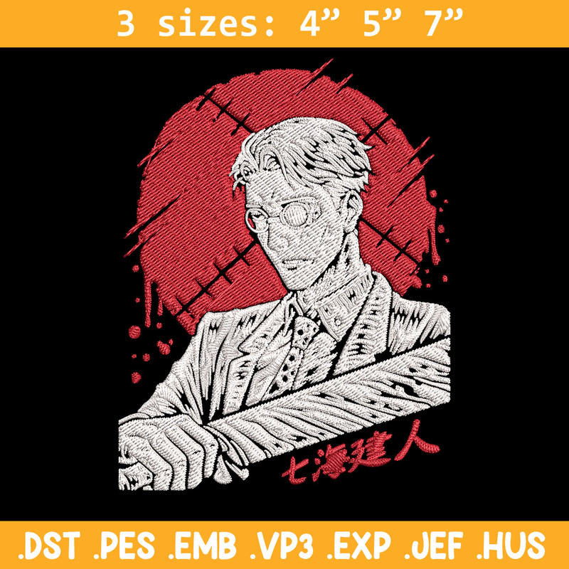 Nanami poster Embroidery Design, Jujutsu Embroidery, Embroidery File, Anime Embroidery, Anime shirt, Digital download.jpg