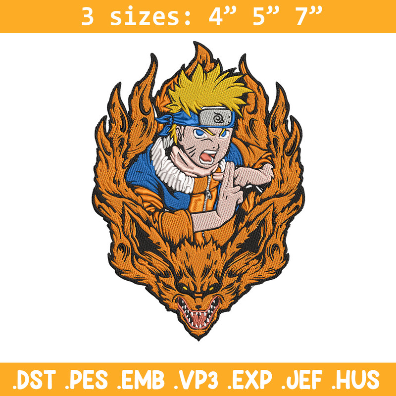 Naruto kurama Embroidery Design, Naruto Embroidery, Embroidery File, Anime Embroidery, Anime shirt, Digital download.jpg