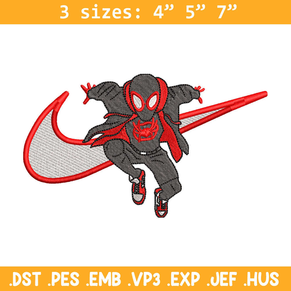 Nike Black Spiderman embroidery design, Black Spiderman embroidery, Nike design, movie design, Digital download.jpg