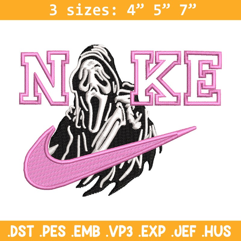 Nike ghost embroidery design, Horror embroidery, Nike design, Embroidery shirt, Embroidery file, Digital download.jpg