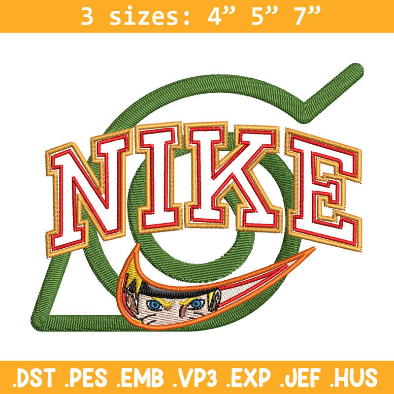 Nike konoha logo embroidery design, Naruto embroidery, Nike design,Embroidery shirt, Embroidery file, Digital download.jpg