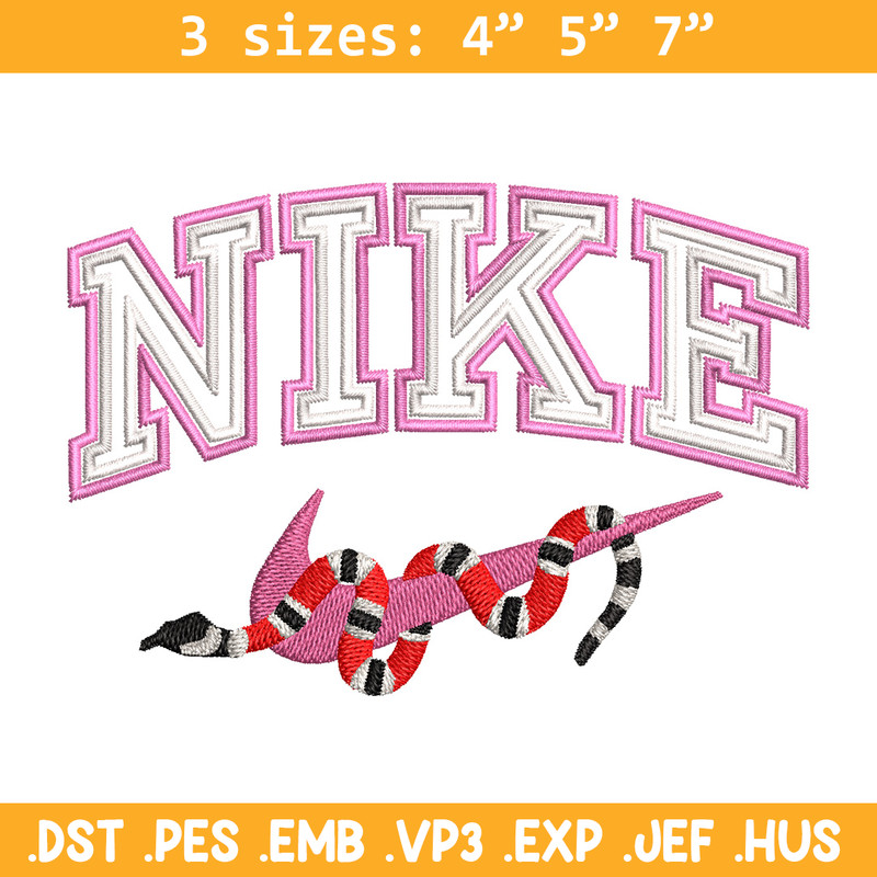 Nike snake embroidery design, Snake embroidery, Nike design, Embroidery shirt, Embroidery file, Digital download.jpg