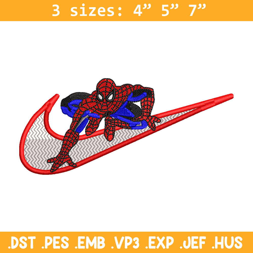 Nike Spiderman Logo embroidery design, Spiderman embroidery, Nike design, movie design, movie shirt, Digital download.jpg