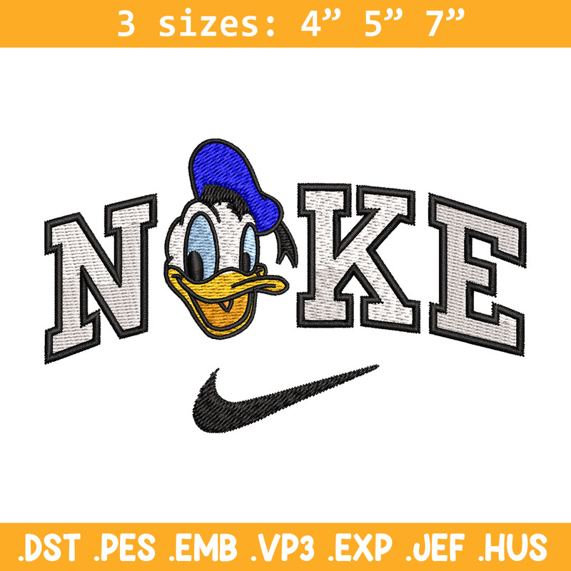 Nike x duck embroidery design, Disney embroidery, Nike design, Embroidery shirt, Embroidery file, Digital download.jpg