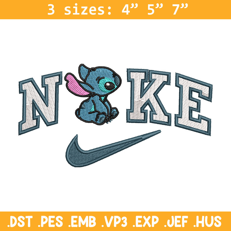 Nike x stitch cute embroidery design, Stitch embroidery,Nike design, Embroidery shirt, Embroidery file, Digital download.jpg