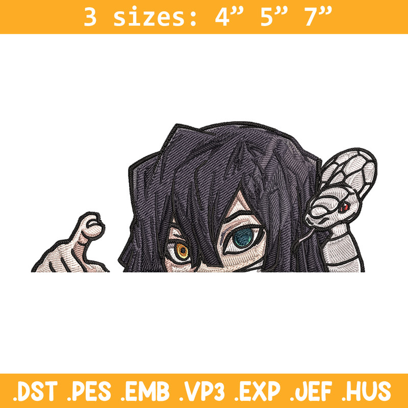 Obanai Peeker Embroidery Design, Demon slayer Embroidery, Embroidery File, Anime Embroidery, Digital download.jpg