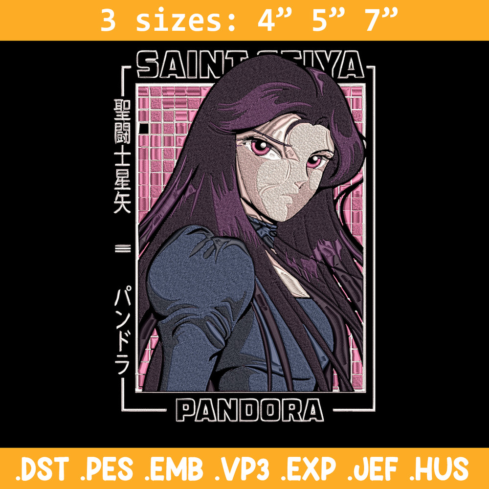 Pandora poster Embroidery Design, Saint Seiya Embroidery, Embroidery File, Anime Embroidery,Anime shirt,Digital download.jpg