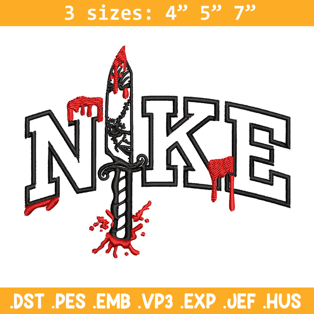 Penniwise Knife Nike Embroidery design, logo Embroidery, Nike design, Embroidery File, logo shirt, Digital download..jpg