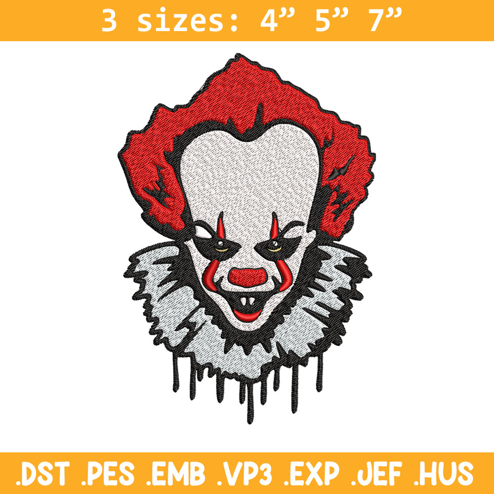 Pennywise Embroidery design, Pennywise Halloween Embroidery, Embroidery File, halloween design, Digital download..jpg