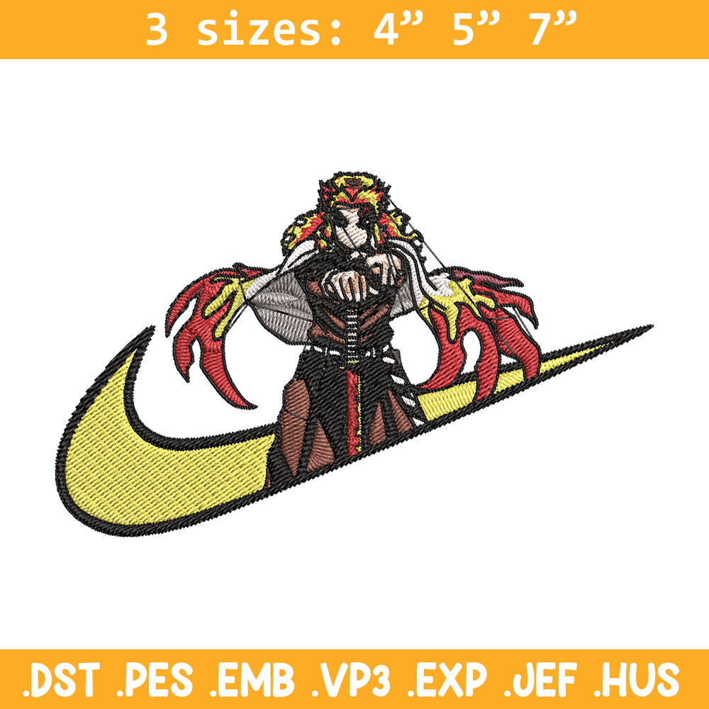 Rengoku nike Embroidery Design, Demon slayer Embroidery, Embroidery File, Nike Embroidery, Anime shirt, Digital download.jpg