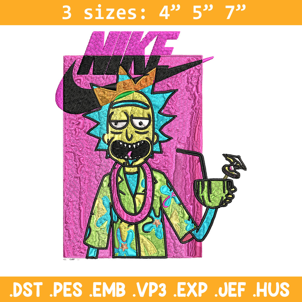 Rick and Morty x Just Rick It Embroidery design, Cartoon Embroidery, Nike design, Embroidery file, Instant download..jpg