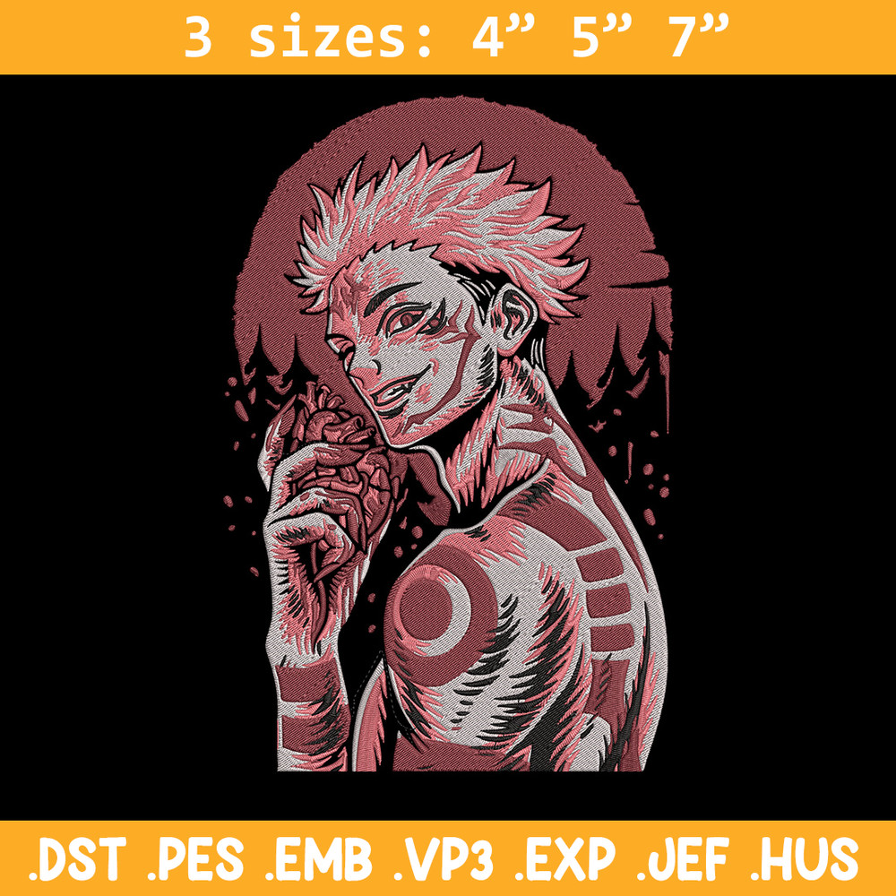 Ryomen Sukuna Embroidery Design, Jujutsu Embroidery,Embroidery File, Anime Embroidery, Anime shirt, Digital download.jpg