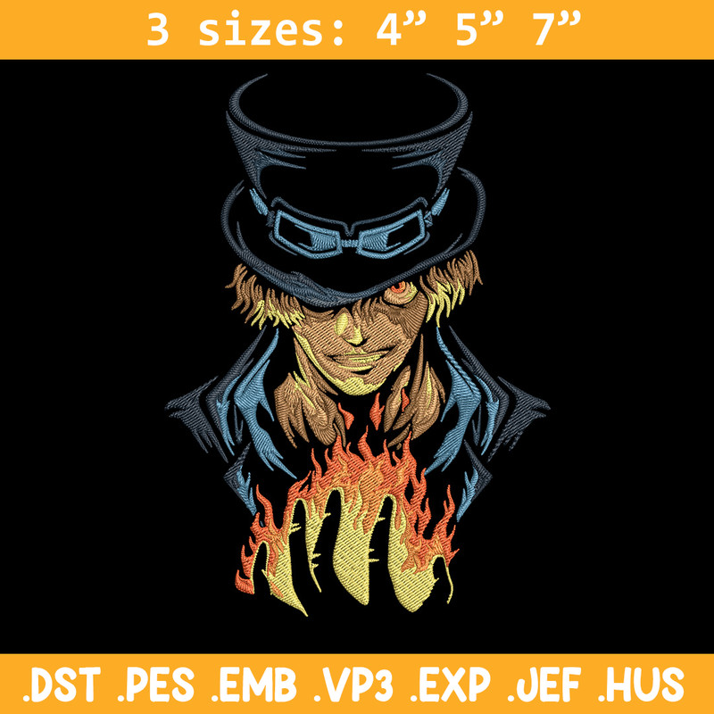 Sabo poster Embroidery Design,One piece Embroidery, Embroidery File, Anime Embroidery, Anime shirt, Digital download.jpg
