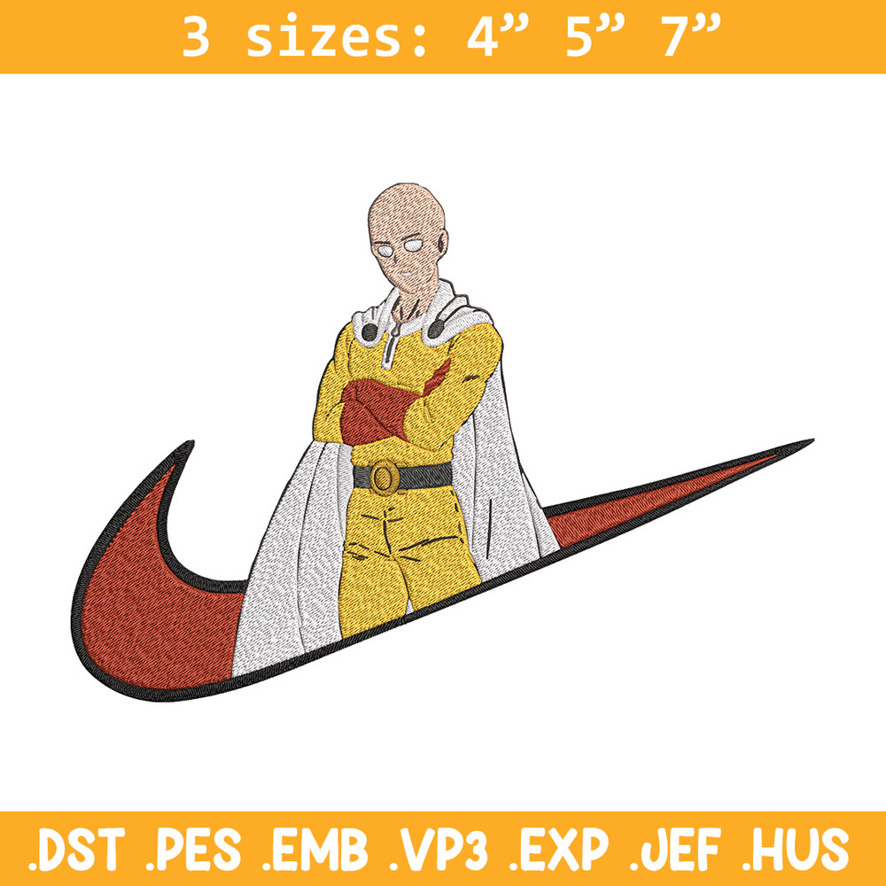 Saitama nike Embroidery Design, One punch man Embroidery, Embroidery File,Nike Embroidery, Anime shirt, Digital download.jpg
