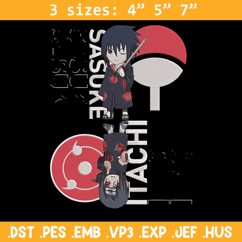 Sasuke x Itachi Embroidery Design, Naruto Embroidery, Embroidery File, Anime Embroidery, Anime shirt, Digital download.jpg