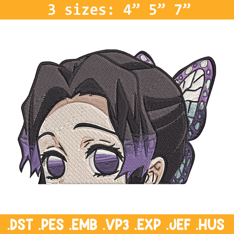 Shinobu Peeker Embroidery Design, Demon slayer Embroidery, Embroidery File, Anime Embroidery, Digital download.jpg
