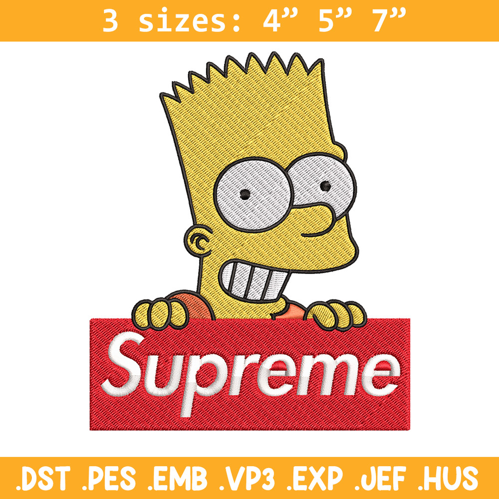 Simpson Supreme Embroidery design, Simpson Embroidery, cartoon design, Embroidery File, logo shirt, Instant download..jpg
