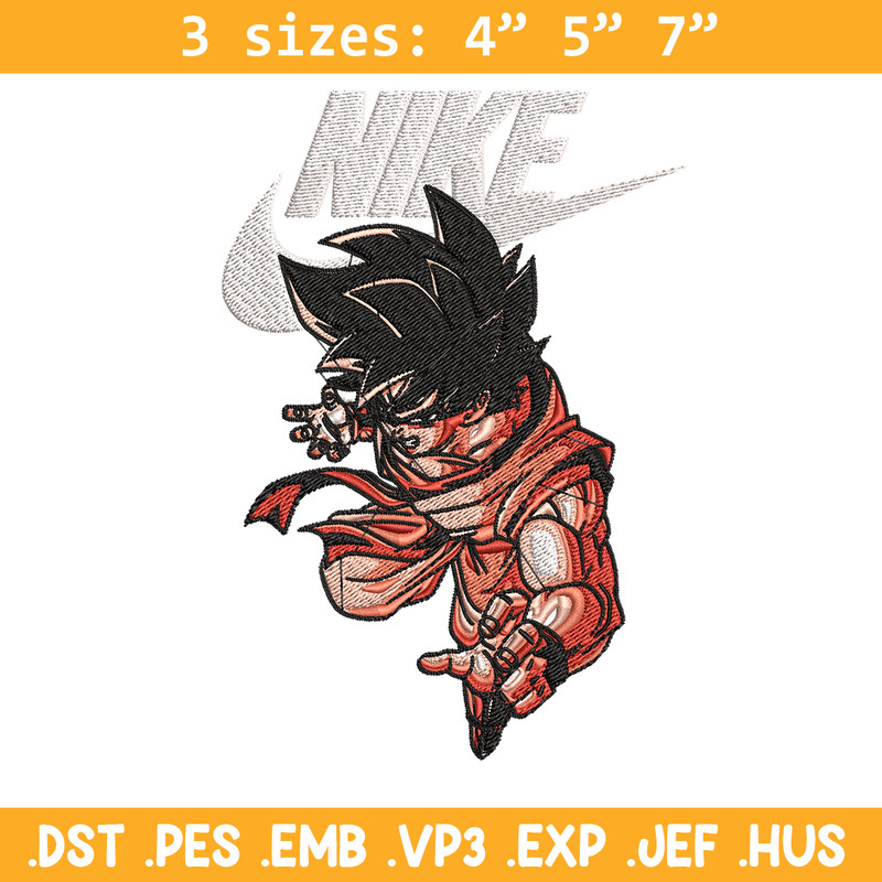 Son Goku Nike Embroidery design, Dragon ball Embroidery, Nike design, anime shirt, Embroidery file, Instant download.jpg