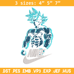 son goku super saiyan blue nike embroidery design, dragon ball embroidery, nike design, anime shirt, instant download.