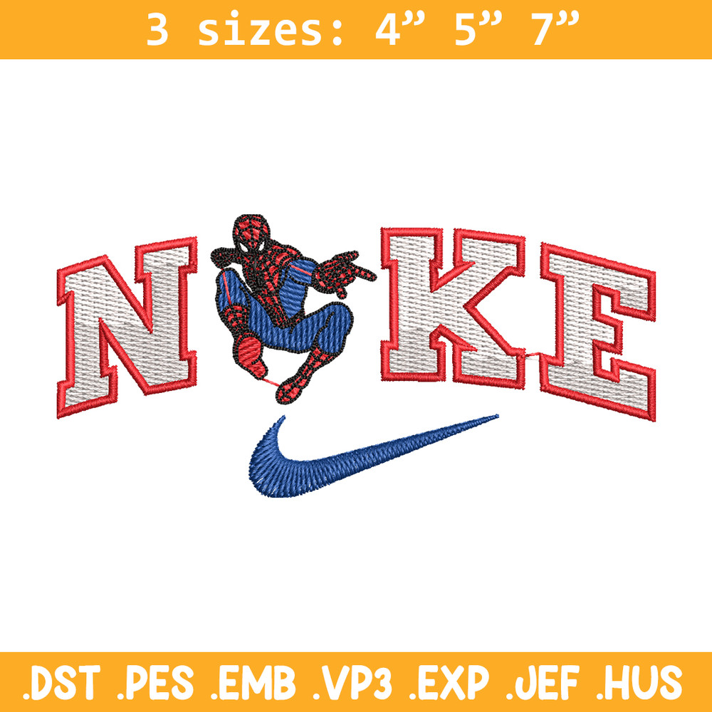 spaiderman nike embroidery design, spaiderman embroidery, logo design, logo shirt, digital download.jpg