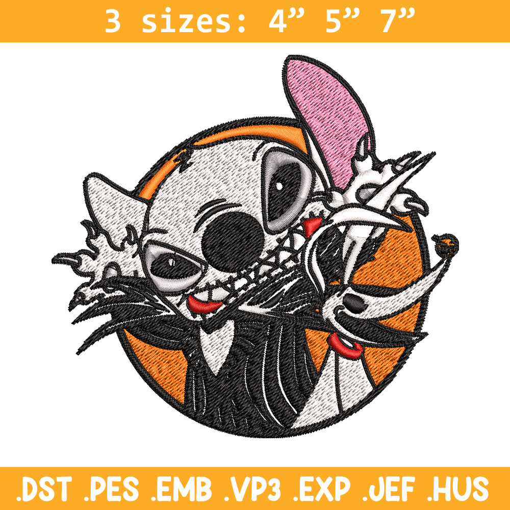 Stitch Jack Skellington Embroidery design, Halloween Embroidery, Embroidery File, cartoon design, Digital download..jpg