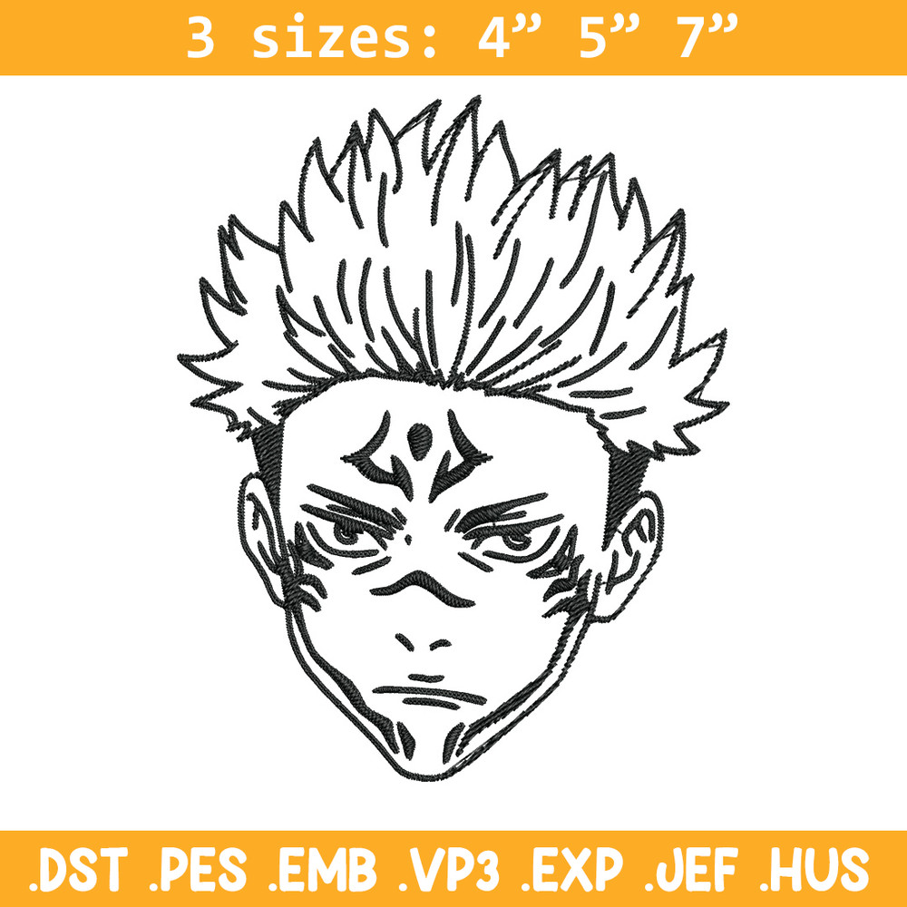 Sukuna face Embroidery Design, Jujutsu Embroidery, Embroidery File,Anime Embroidery, Anime shirt, Digital download.jpg