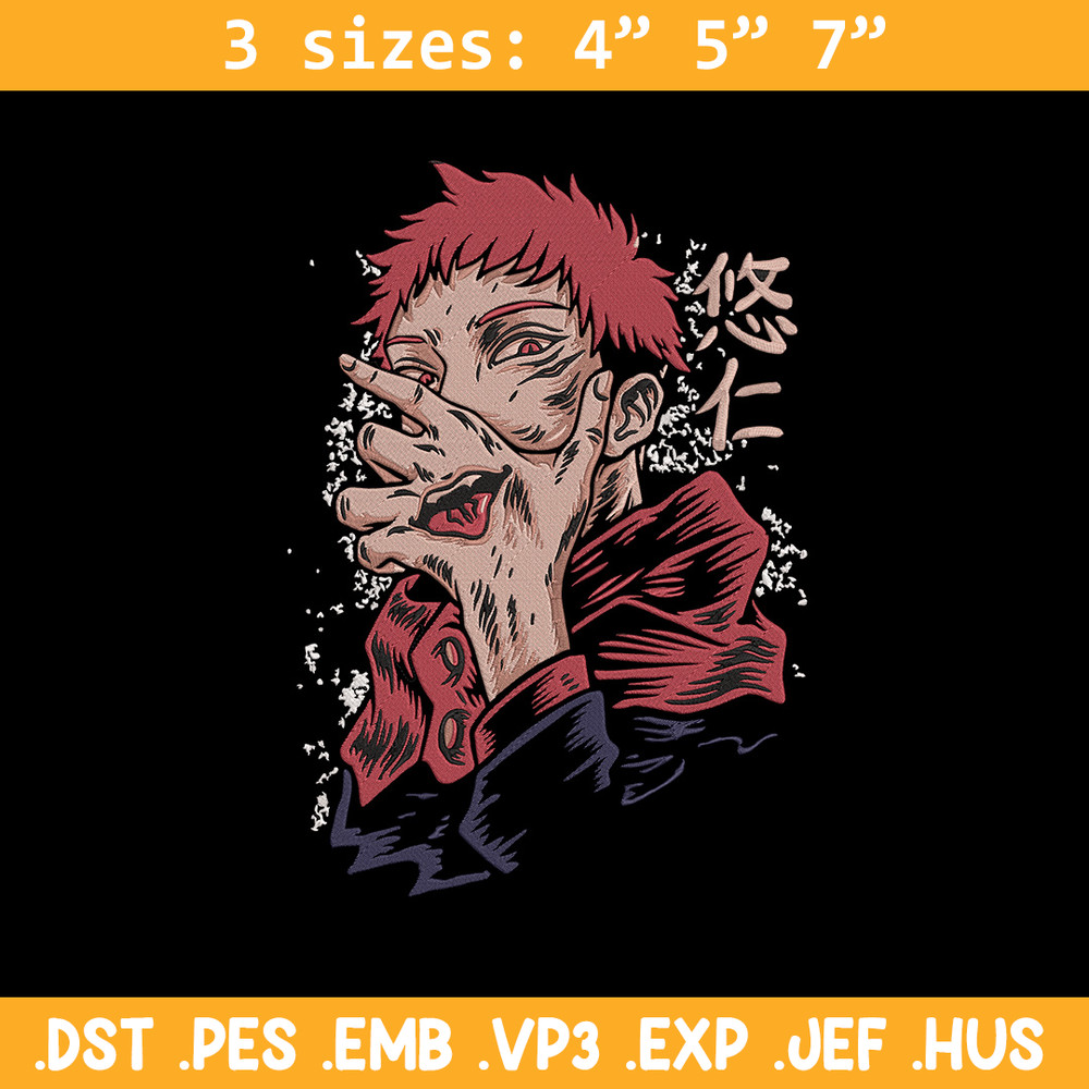 Sukuna poster Embroidery Design, Jujutsu Embroidery,Embroidery File, Anime Embroidery, Anime shirt, Digital download..jpg