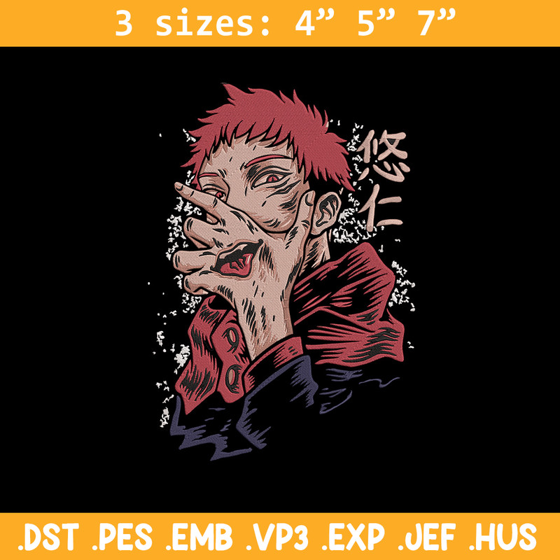 Sukuna poster Embroidery Design, Jujutsu Embroidery,Embroidery File, Anime Embroidery, Anime shirt, Digital download..jpg