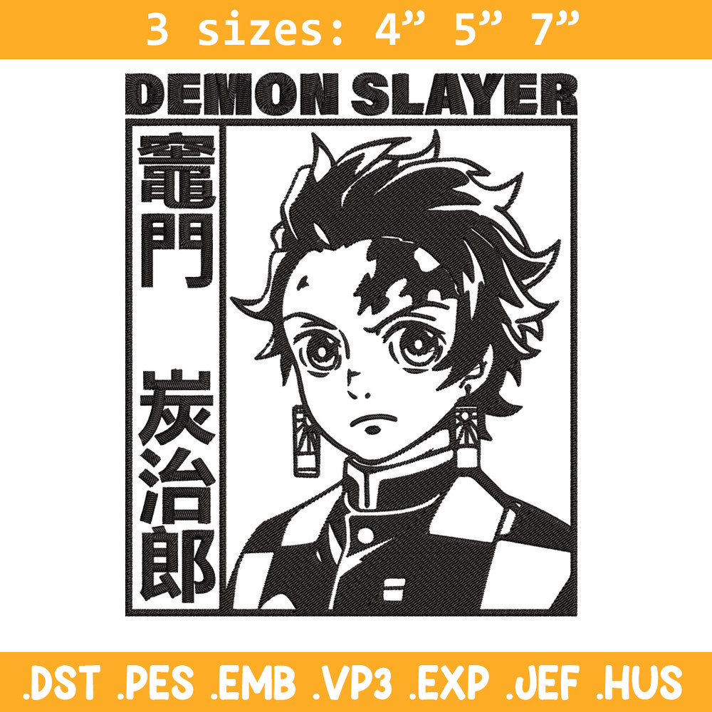 Tanjiro Kamado Embroidery Design,Demon slayer Embroidery,Embroidery File,Anime Embroidery,Anime shirt, Digital download..jpg