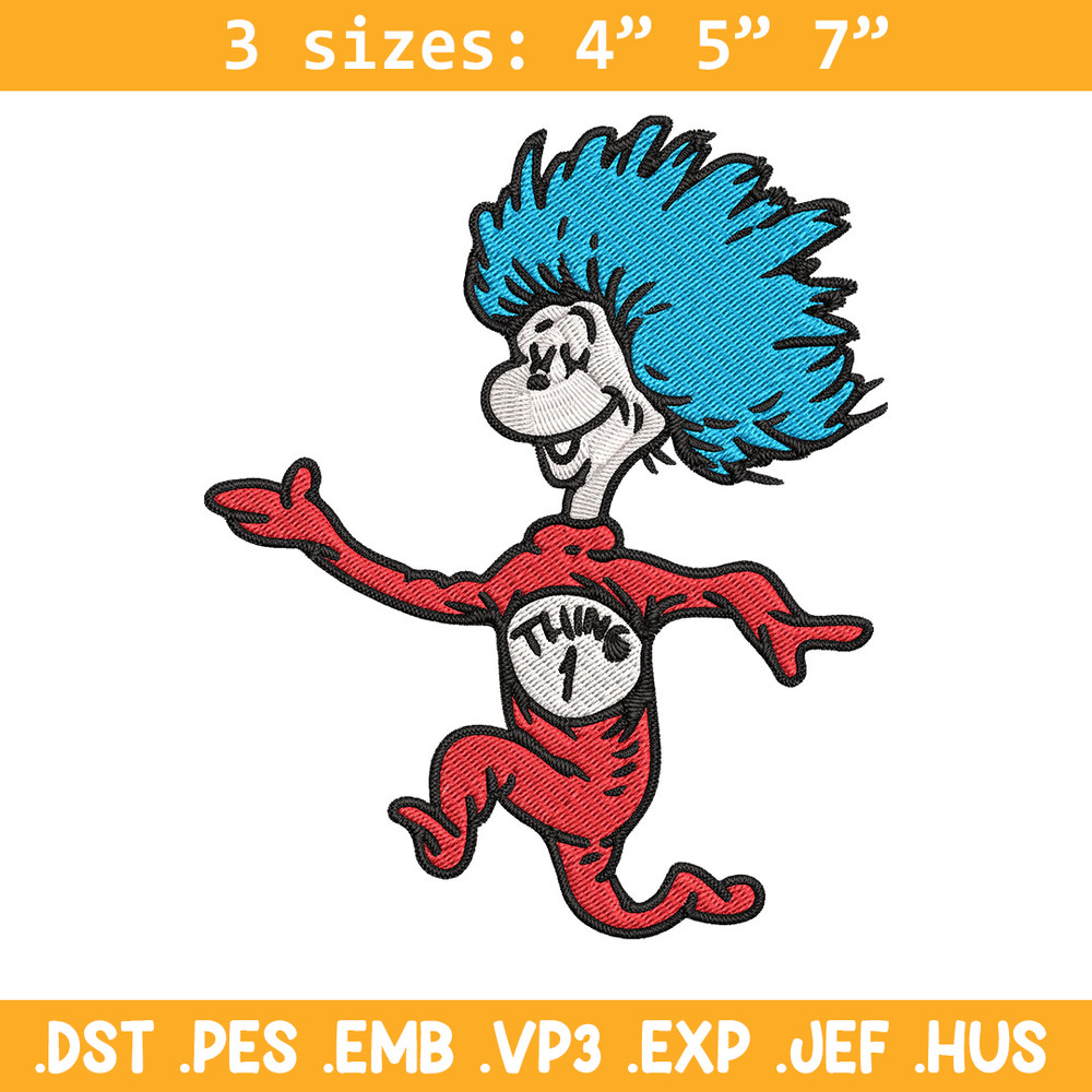 Thing 1 Embroidery Design, Dr seuss Embroidery, Embroidery File, logo shirt, Embroidery design, Digital download..jpg