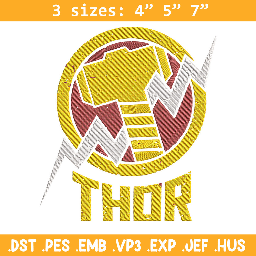Thor logo Embroidery Design, Marvel Embroidery, Embroidery File, Anime Embroidery, Anime shirt, Digital download.jpg