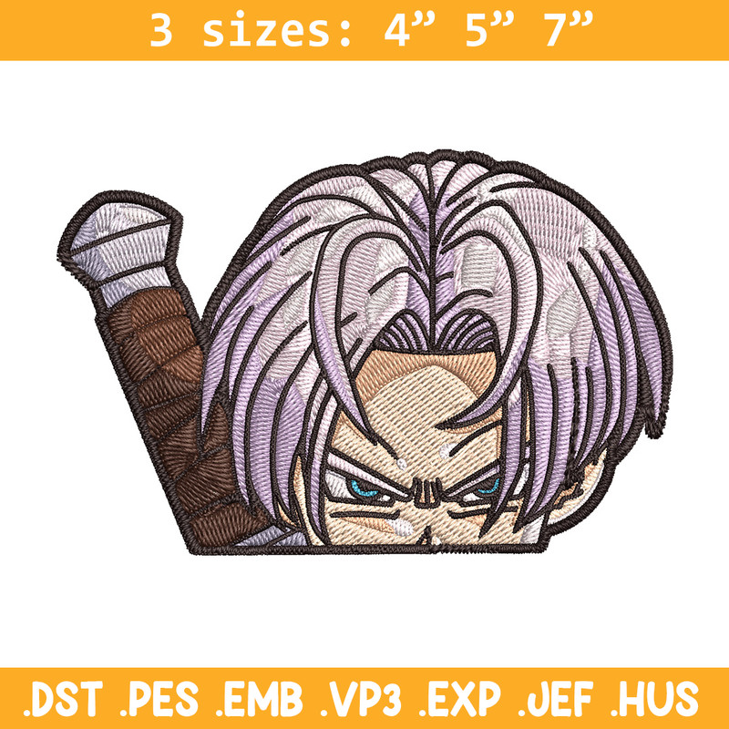 Trunks Peeker Embroidery Design, Dragonball Embroidery, Embroidery File, Anime Embroidery, Anime shirt, Digital download.jpg