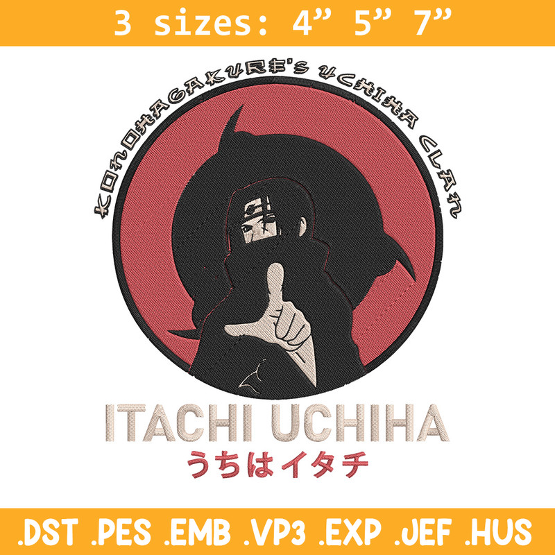 Uchiha itachi Embroidery Design, Naruto Embroidery,Embroidery File, Anime Embroidery, Anime shirt,Digital download..jpg
