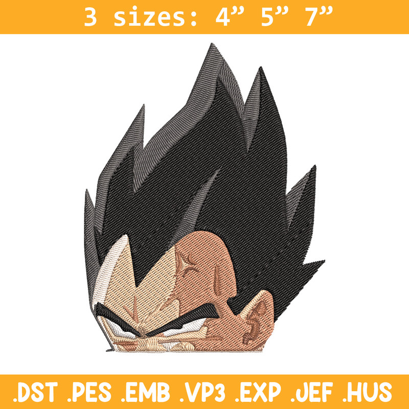Vegeta peeker Embroidery Design, Dragonball Embroidery, Embroidery File, Anime Embroidery, Anime shirt, Digital download.jpg