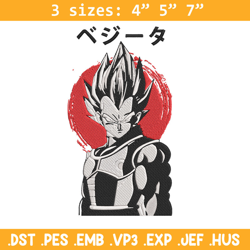 Vegeta Poster Embroidery Design, Dragonball Embroidery, Embroidery File, Anime Embroidery,Anime shirt, Digital download.jpg