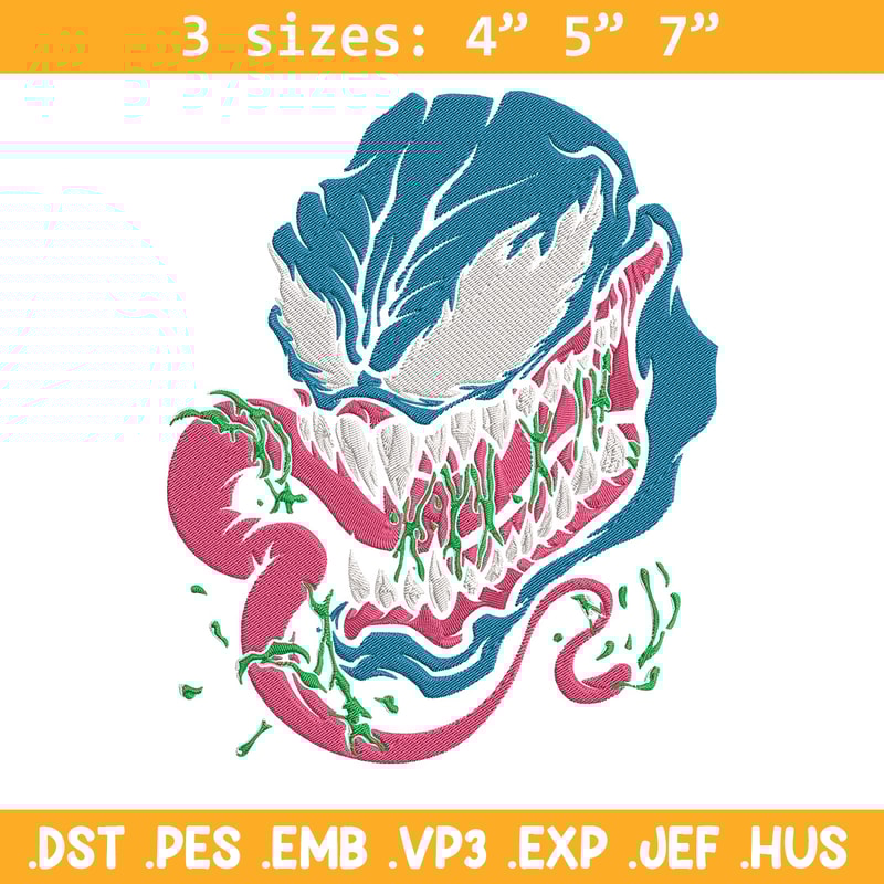 Venom face Embroidery Design, Venom Embroidery, Embroidery File, Anime Embroidery, Anime shirt, Digital download.jpg