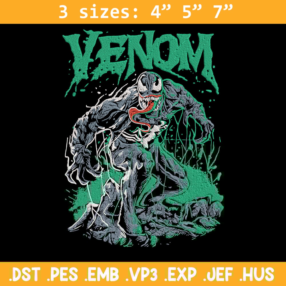 Venom poster Embroidery Design, Venom Embroidery, Embroidery File, Anime Embroidery, Anime shirt, Digital download.jpg