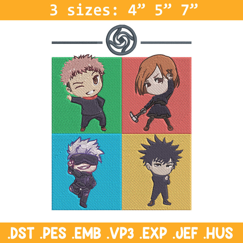 Yuji friends Embroidery Design, Jujutsu Embroidery, Embroidery File, Anime Embroidery, Anime shirt, Digital download..jpg