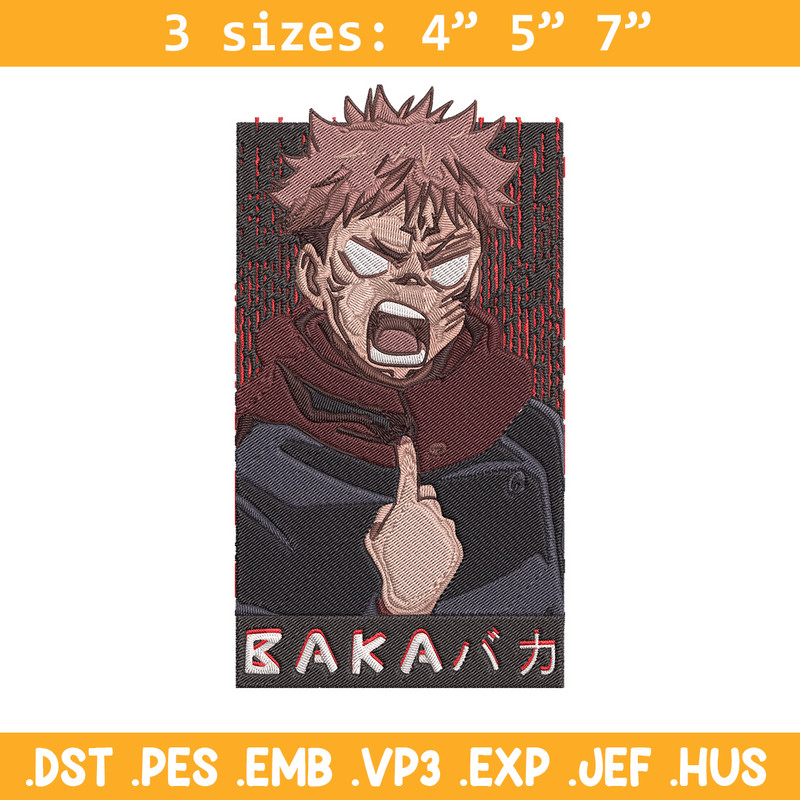 Yuji poster Embroidery Design, Jujutsu Embroidery, Embroidery File, Anime Embroidery, Anime shirt,Digital download..jpg