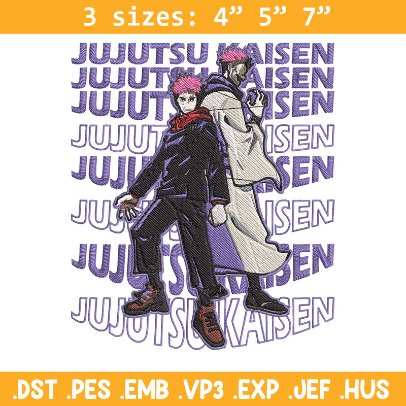 Yuji x sukuna Embroidery Design, Jujutsu Embroidery, Embroidery File, Anime Embroidery, Anime shirt, Digital download.jpg