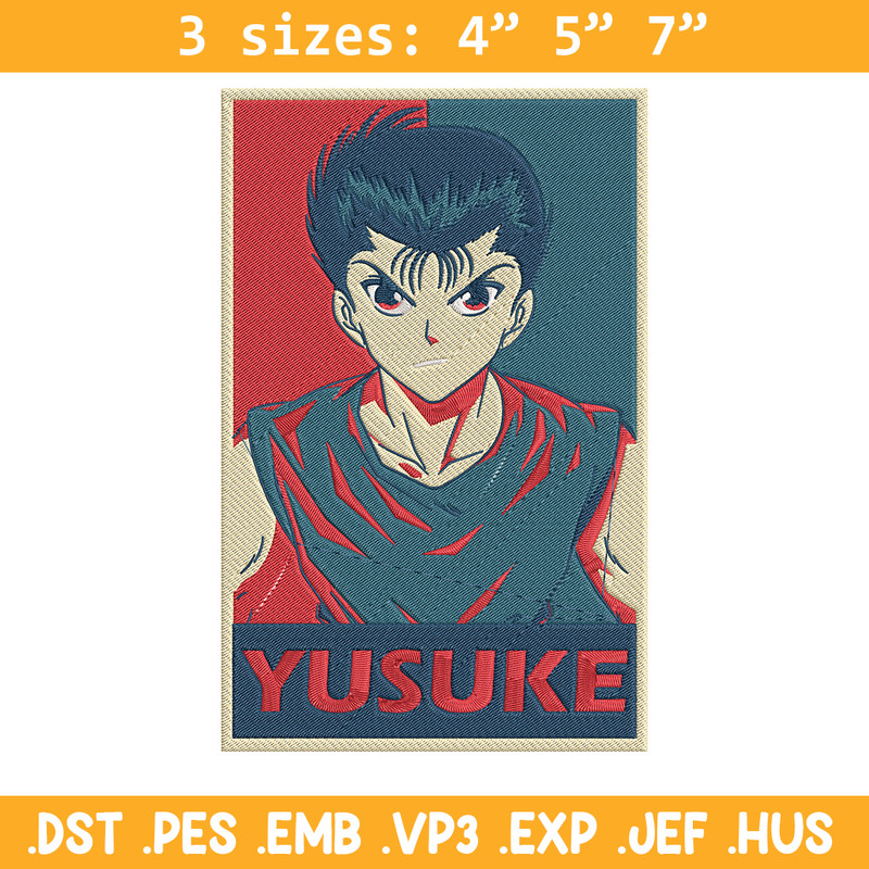 Yusuke box Embroidery Design, Yu Yu Hakusho Embroidery, Embroidery File, Anime Embroidery, Anime shirt, Digital download.jpg