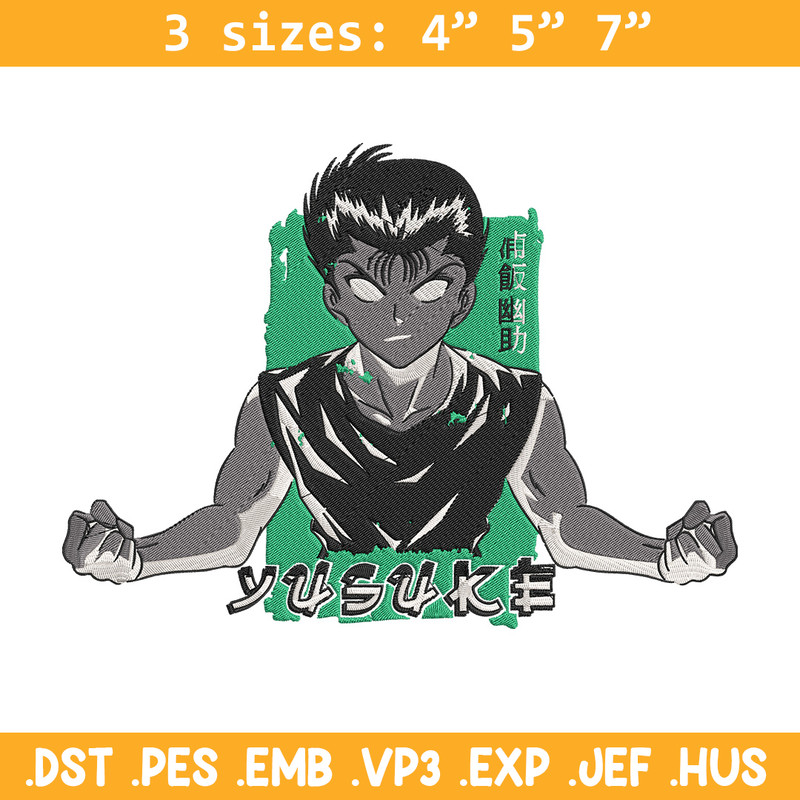 Yusuke box Embroidery Design, Yu Yu Hakusho Embroidery, Embroidery File, Anime Embroidery, Anime shirt,Digital download.jpg