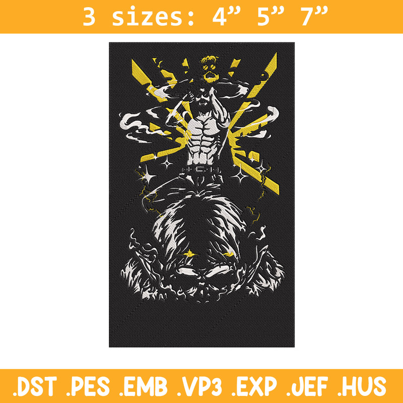 Zeke Yeager Embroidery Design, Aot Embroidery, Embroidery File, Anime Embroidery, Anime shirt, Digital download.jpg