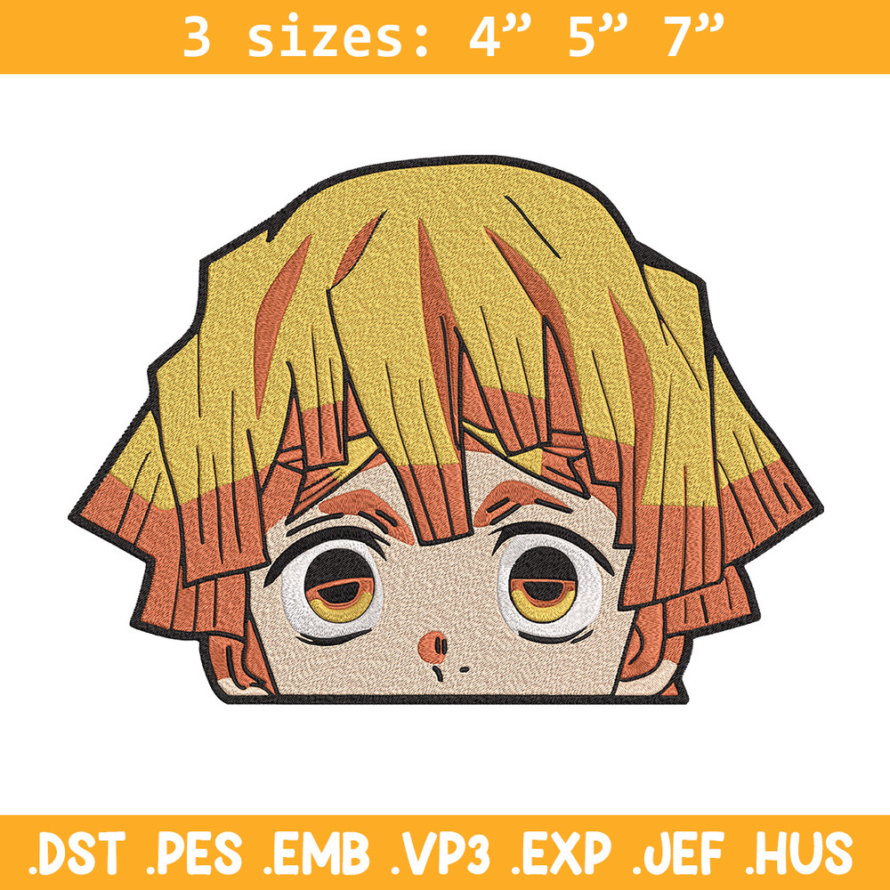 Zenitsu Peeker Embroidery Design, Demon slayer Embroidery, Embroidery File, Anime Embroidery,Anime shirt,Digital download.jpg