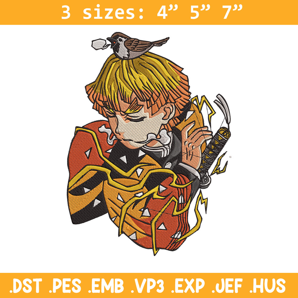 Zenitsu poster Embroidery Design, Demon slayer Embroidery,Embroidery File,Anime Embroidery,Anime shirt,Digital download..jpg