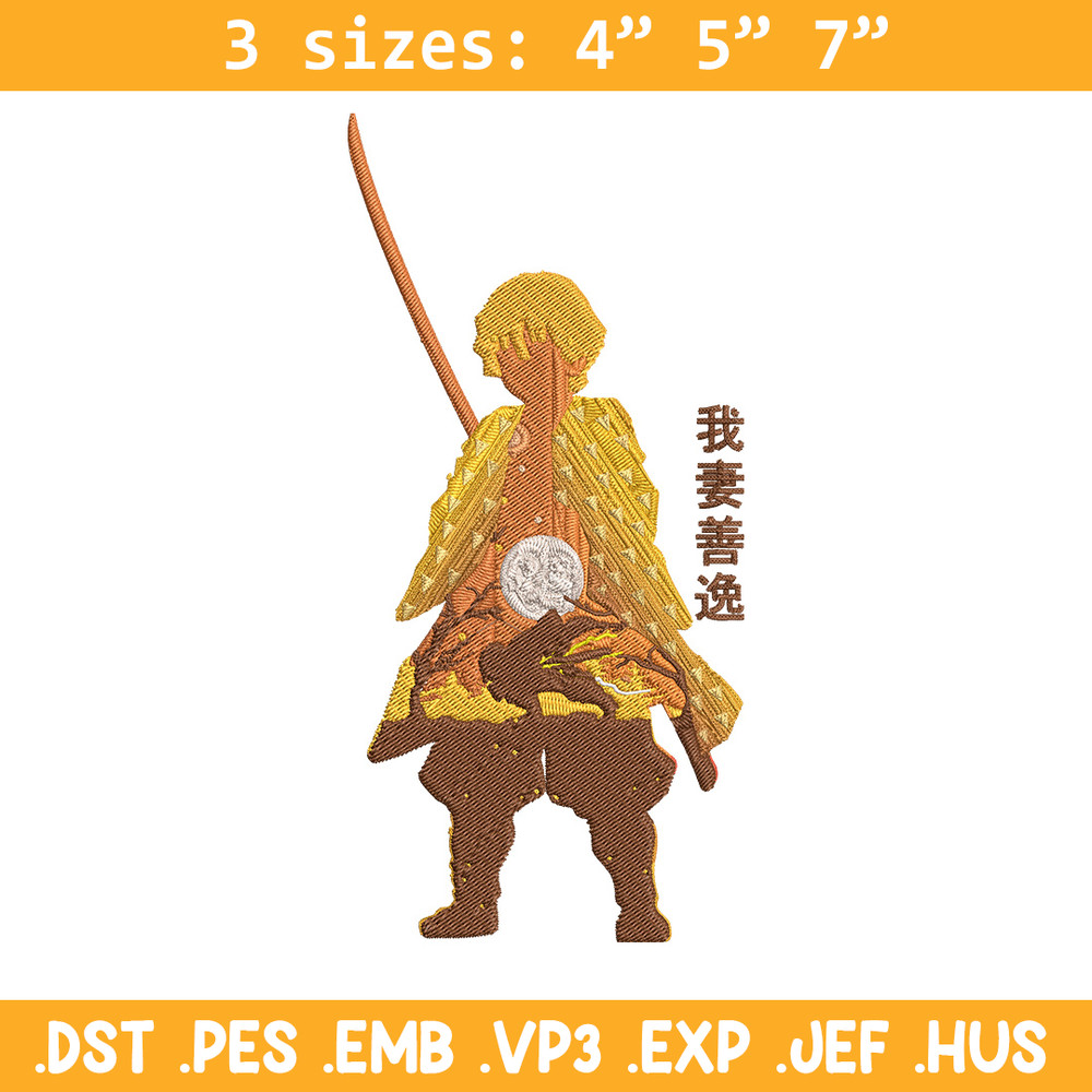 Zenitsu poster Embroidery Design,Demon slayer Embroidery,Embroidery File, Anime Embroidery,Anime shirt, Digital download.jpg