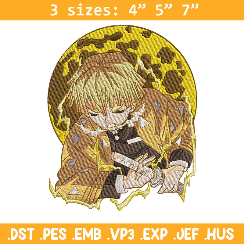 Zenitsu thunder Embroidery Design,Demon slayer Embroidery,Embroidery File,Anime Embroidery,Anime shirt, Digital download.jpg